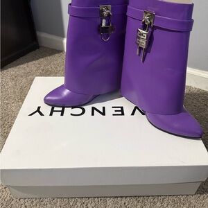 Givenchy Women's Vibrant Purple Heeled Boots